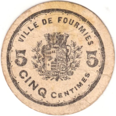 5 Centimes - Ville de Fourmies [59] ND front