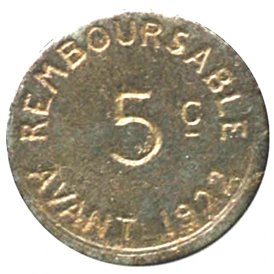 5 Centimes back