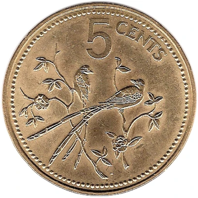 5 Cents Fork-Tailed Flycatcher; Nickel-Brass back