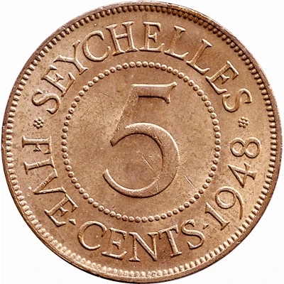 5 Cents - George VI back