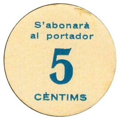 5 Céntimos Bràfim ND back