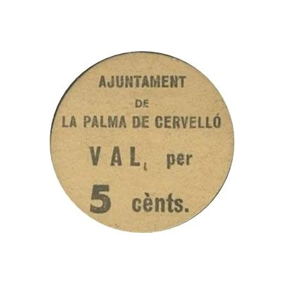 5 Céntimos (La Palma de Cervelló) ND front