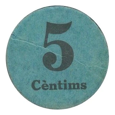 5 Céntimos (Súria) ND back