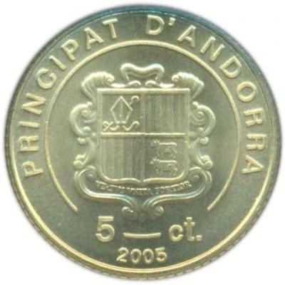 5 Cèntims Pope John Paul II front