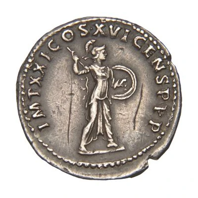 5 Deniers - Domitian IMP XXI COS XVI CENS P P P; Minerva back