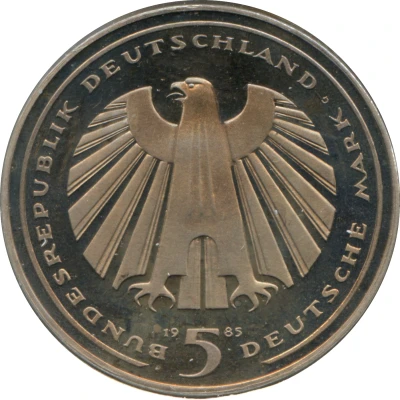 5 Deutsche Mark Eisenbahn in Deutschland front