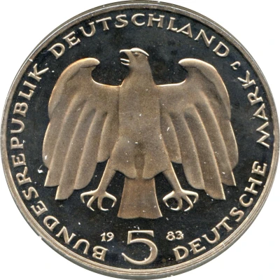 5 Deutsche Mark Karl Marx front