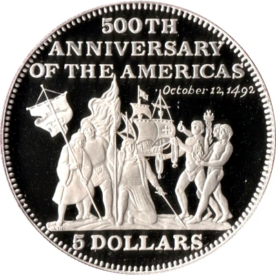 5 Dollars Christopher Columbus's arrival in the Americas back