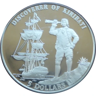 5 Dollars Discoverer of Kiribati back