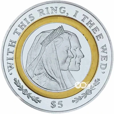 5 Dollars - Elizabeth II Diamond Wedding back