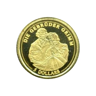 5 Dollars - Elizabeth II Grimm Brothers; Gold Bullion back