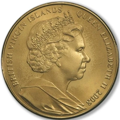 5 Dollars - Elizabeth II Olympics, Asia; Yellow Titanium front