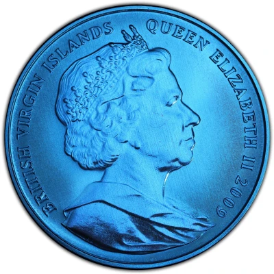 5 Dollars - Elizabeth II Olympics, Europe; Blue Titanium front