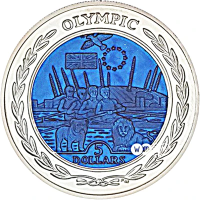 5 Dollars - Elizabeth II Olympics, Europe back