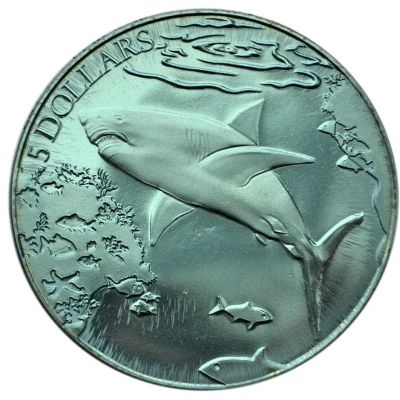 5 Dollars - Elizabeth II The Great White Shark back