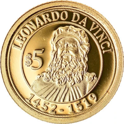 5 Dollars Leonardo Da Vinci back