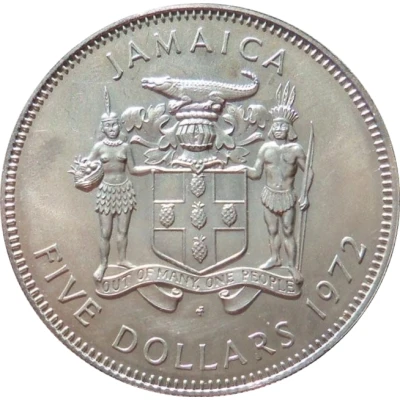 5 Dollars Norman W. Manley; silver; large type front