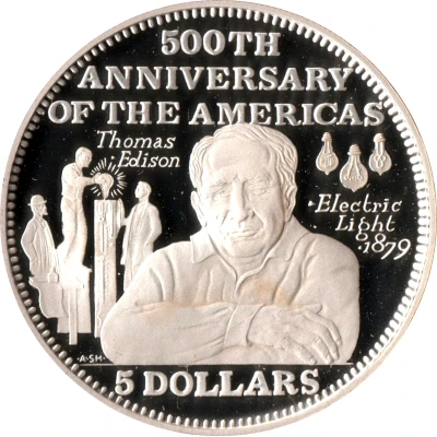 5 Dollars Thomas Edison back