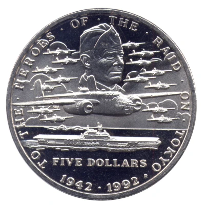 5 Dollars To the Heroes of the First Air Raid on Tokyo - Doolittle back