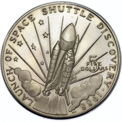 5 Dollars U.S. Space Shuttle - Discovery back