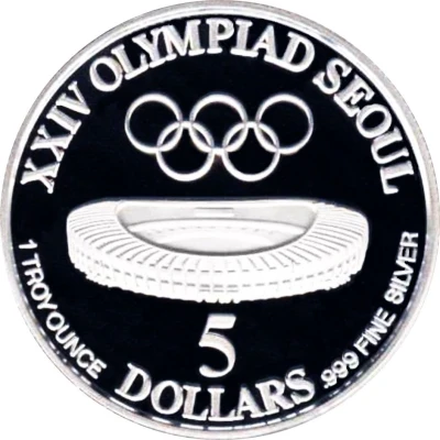 5 Dollars XXIV Olympics back