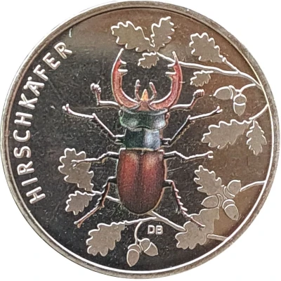 5 Euros European stag beetle back