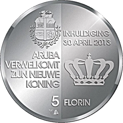 5 Florins - Willem-Alexander Investiture back