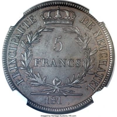 5 Francs - Alexandre Berthier Pattern back