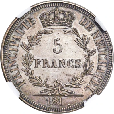 5 Francs - Alexandre Berthier Pattern ND back