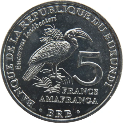 5 Francs Bucorvus leadbeateri back