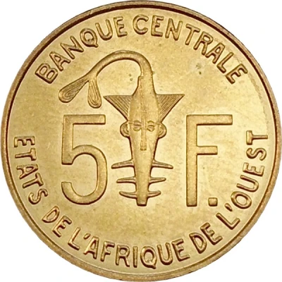 5 Francs CFA front