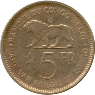 5 Francs - Léopold III front