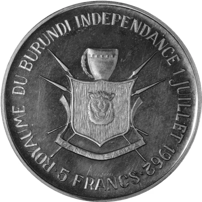 5 Francs - Mwambutsa IV Independence back