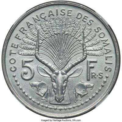 5 Francs Piedfort Essai back