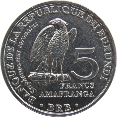 5 Francs Stephanoaetus coronatus back