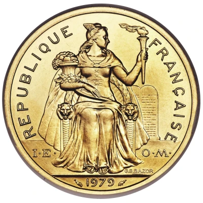 5 Francs with IEOM; Gold Piedfort front