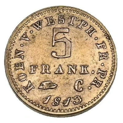 5 Franken - Jérôme Bonaparte Copper pattern back