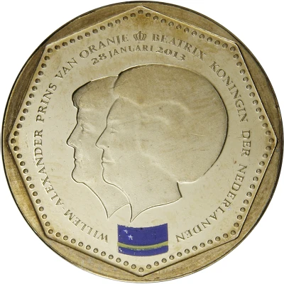 5 Gulden - Willem-Alexander / Beatrix Curacao flag front