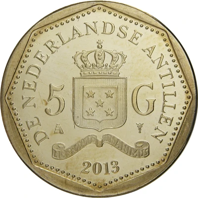 5 Gulden - Willem-Alexander / Beatrix Curacao flag back