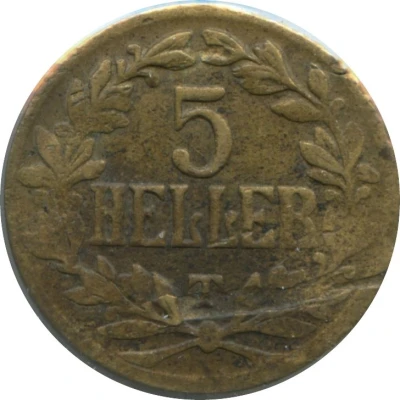 5 Heller - Wilhelm II Tabora Emergency Coinage back