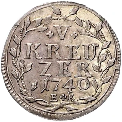 5 Kreuzer - William VIII back