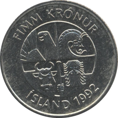 5 Krónur Non-magnetic front