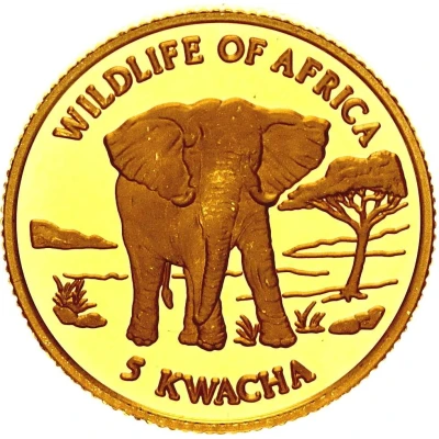 5 Kwacha Wildlife of Africa back