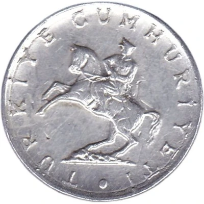 5 Lira small type; crescent to left front