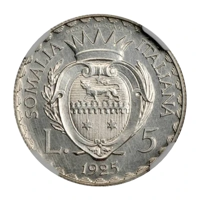 5 Lire - Vittorio Emanuelle III Trial back