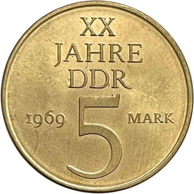 5 Mark 20 Years of GDR - Nickel-bronze back