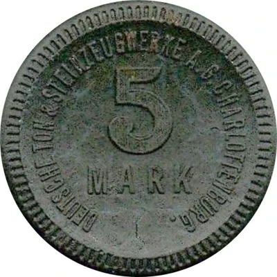 5 Mark - Charlottenburg (Deutsche Ton and Steinzeugwerke A. G.) ND front