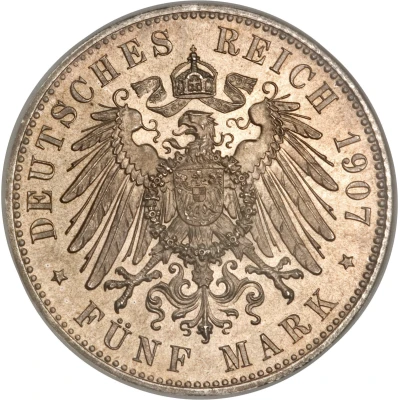 5 Mark - Frederick August III back