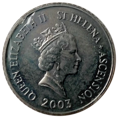 5 Pence - Elizabeth II 3rd portrait; small type front