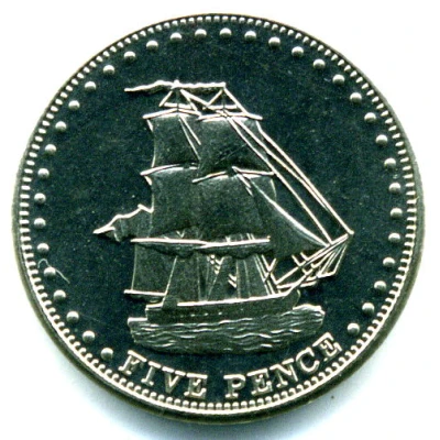 5 Pence - Elizabeth II back